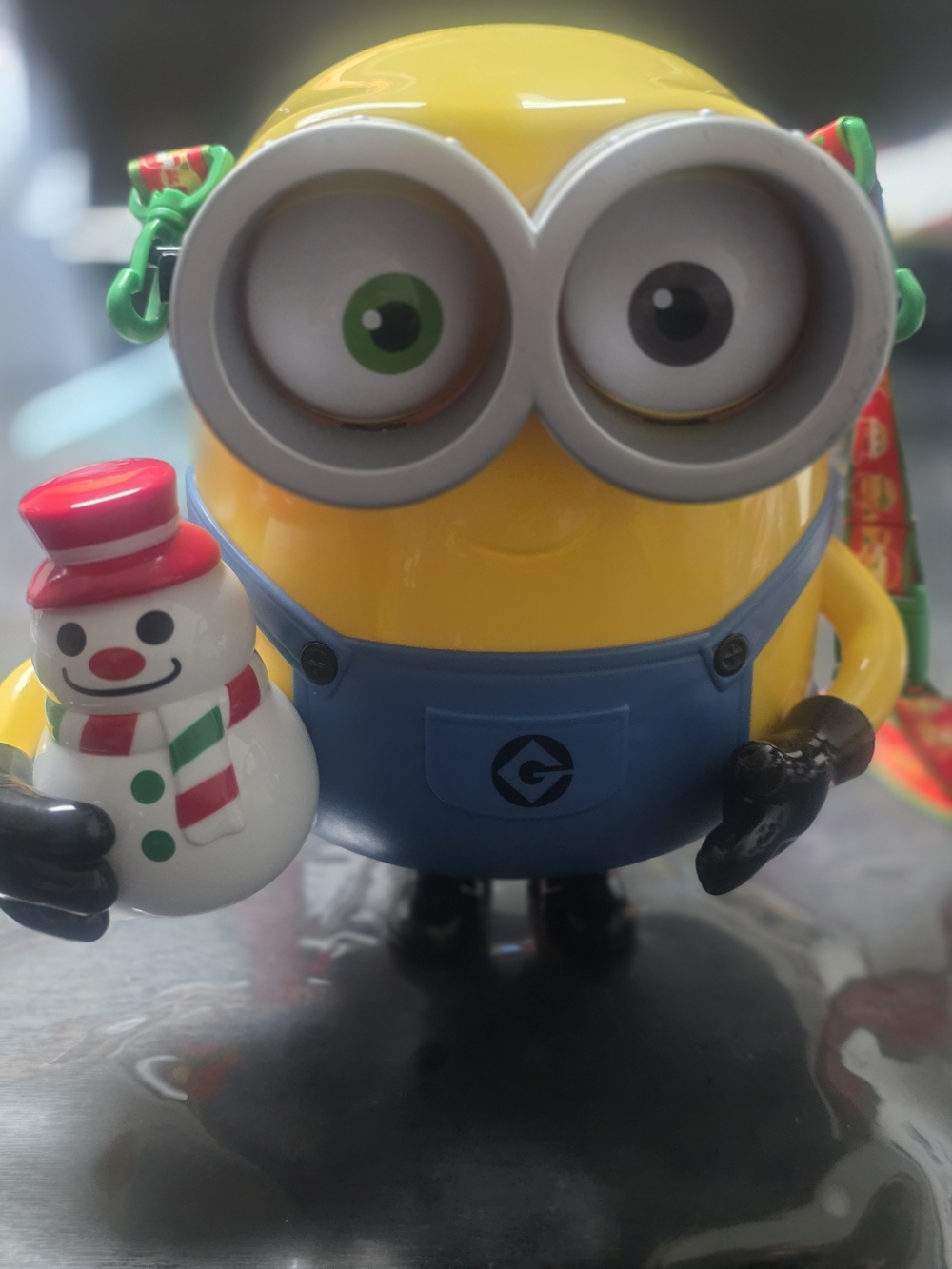 Yellow & Blue Kids Action Figure with Snowman Accessory